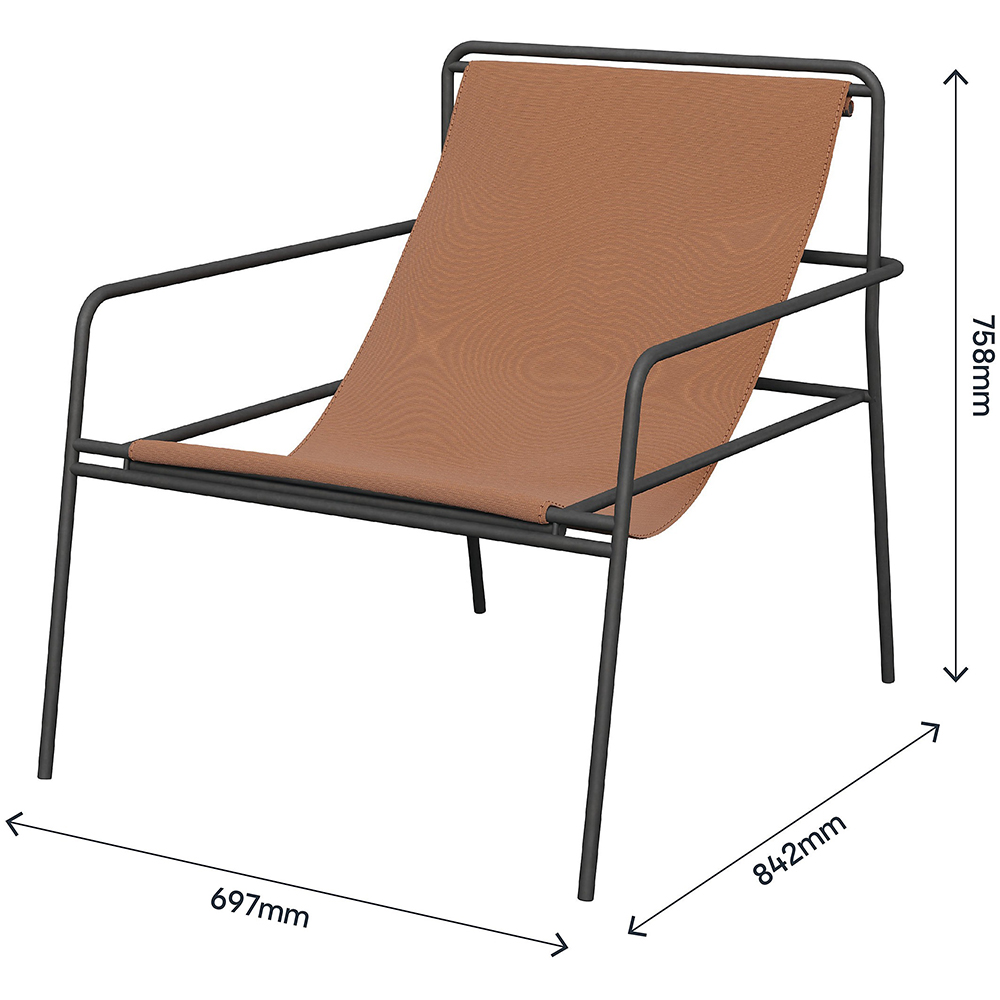 Scaun terasa GOODHOME Petalii, otel, 75.5 x 69.7 x 84.2 cm, maro