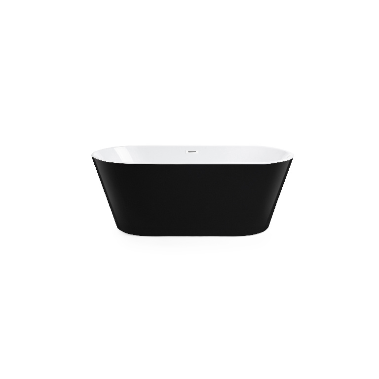 Cada baie freestanding GoodHome Huron, ovala, acril, 170 x 75 x 60 cm, negru