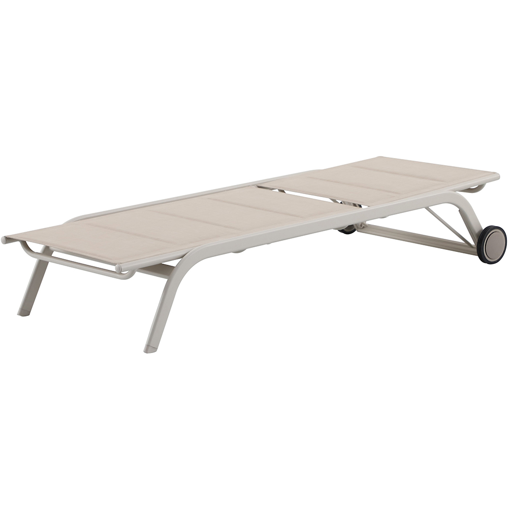Sezlong gradina GOODHOME Santacruz, aluminiu, 192 x 78.5 x 47.5 cm, bej