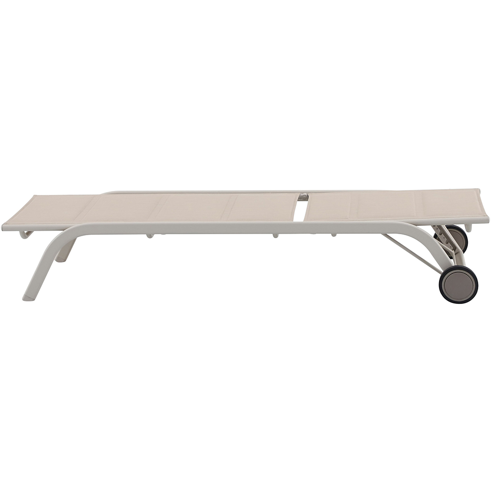 Sezlong gradina GOODHOME Santacruz, aluminiu, 192 x 78.5 x 47.5 cm, bej