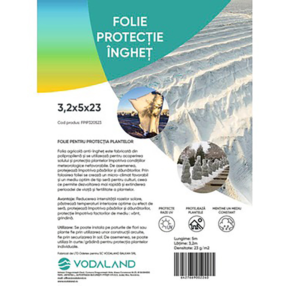 Folie protectie inghet Vodaland FPIP320523, 3.2 x 5 m, 23 g/mp