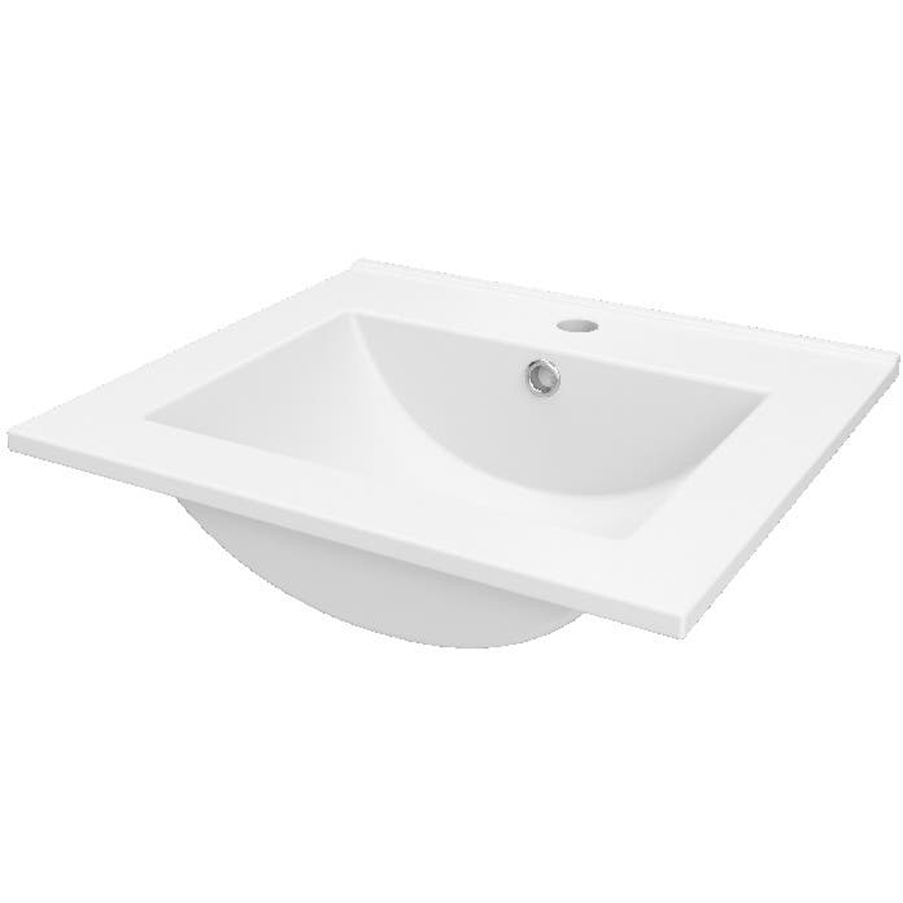 Lavoar baie GOODHOME Aruna, ceramica, 51.1 x 45.6 cm, alb