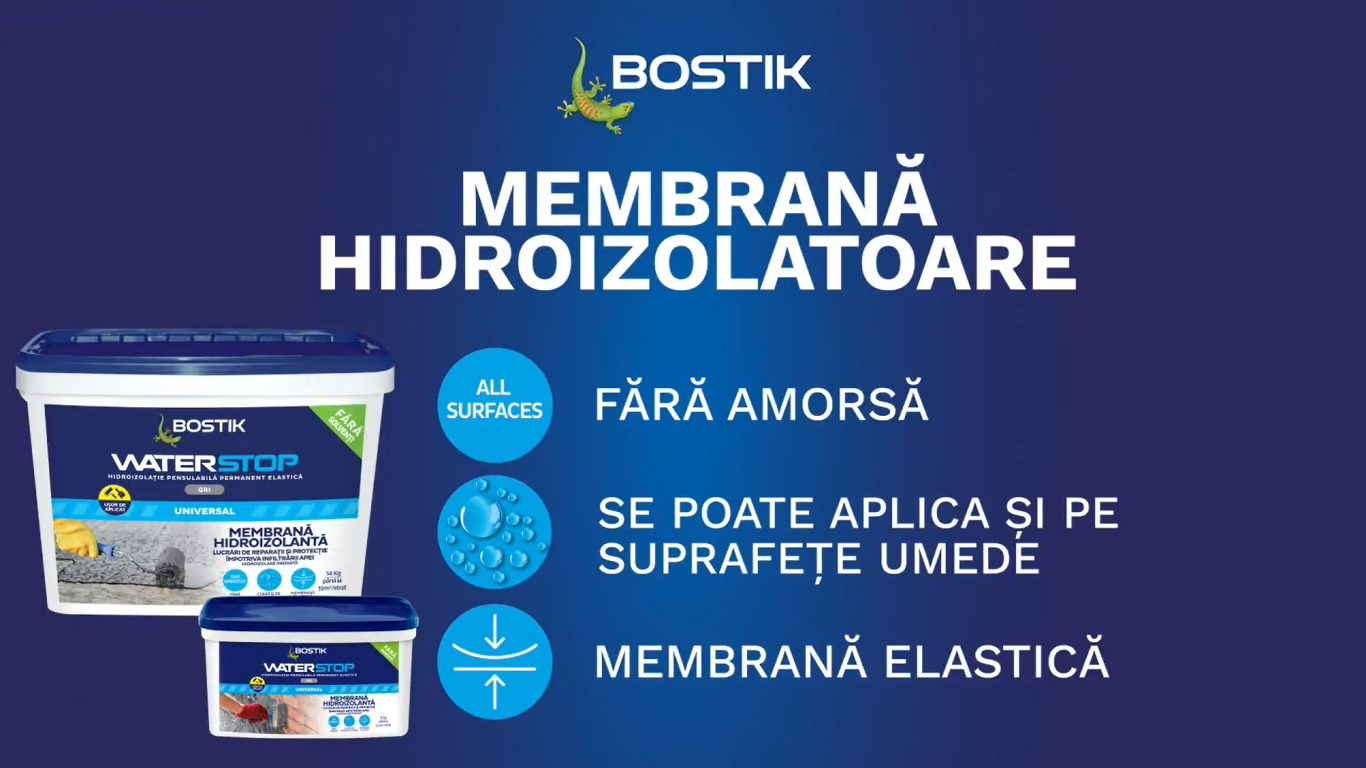 Membrana hidroizolanta BOSTIK WaterStop, gri, 1 kg