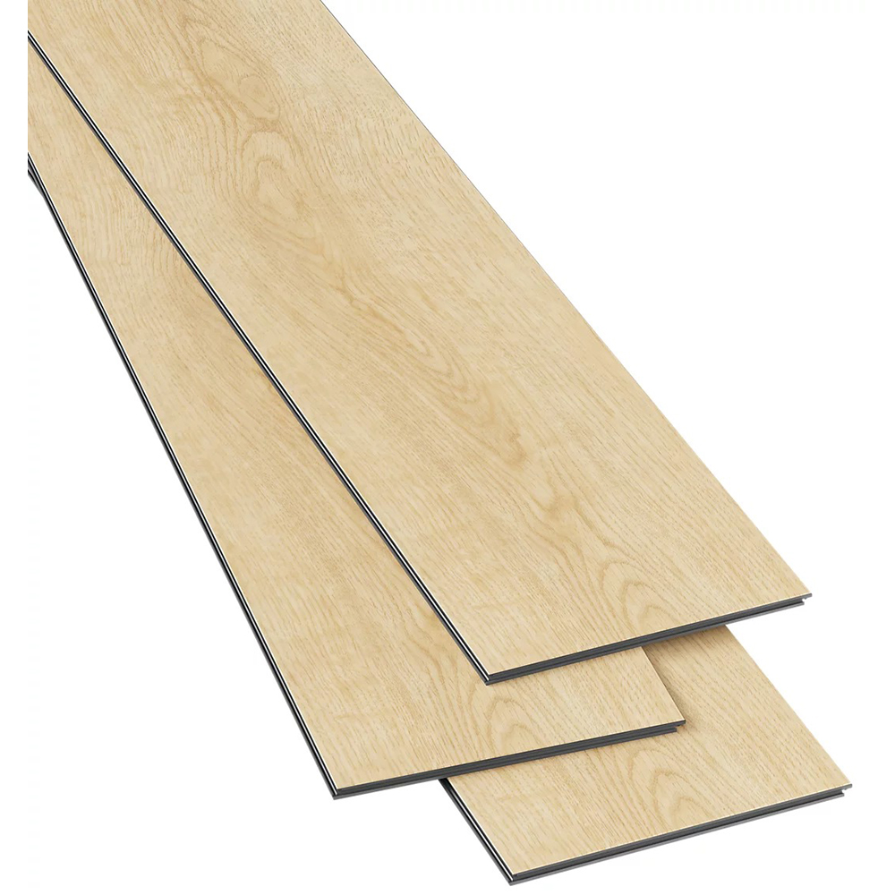 Parchet vinil compozit GOODHOME Mambo Lulea, 121.92 x 17.78 cm, 2.17 mp, maro deschis