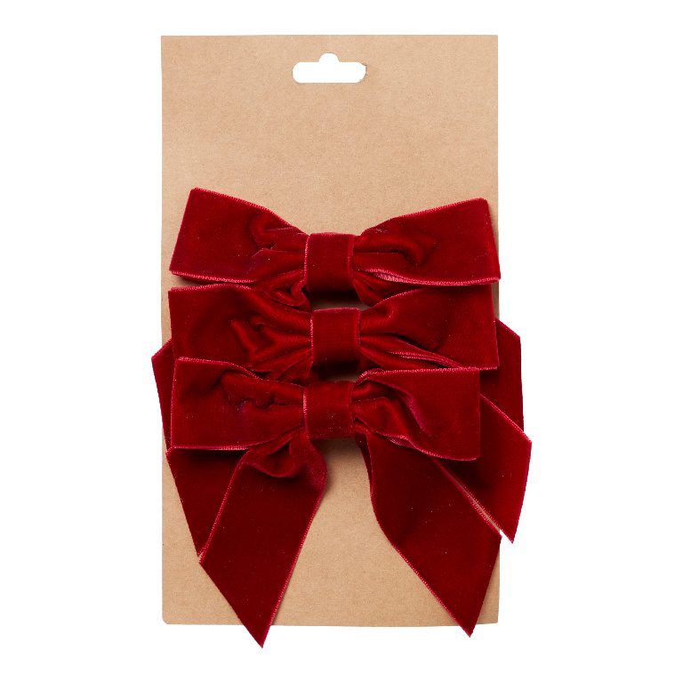 Set decoratiune fundita, 3 buc, rosu