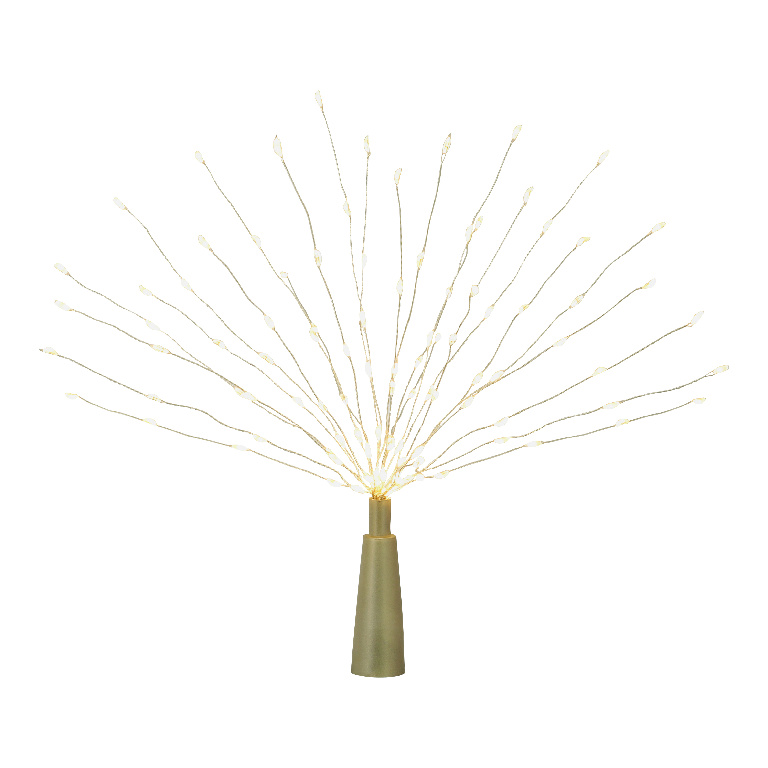 Varf brad de Craciun, 100 led-uri, 25 x 30 cm, auriu