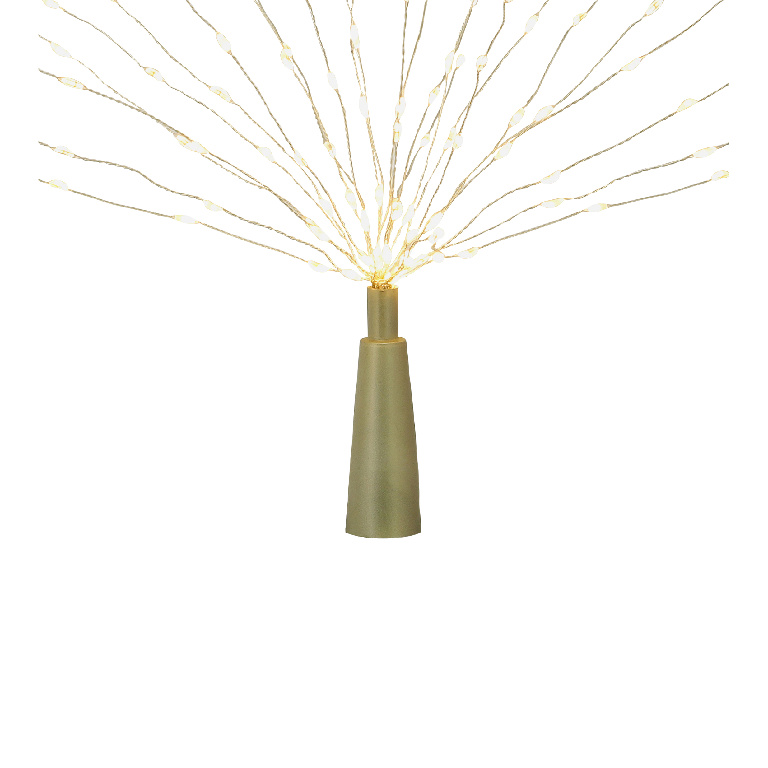 Varf brad de Craciun, 100 led-uri, 25 x 30 cm, auriu