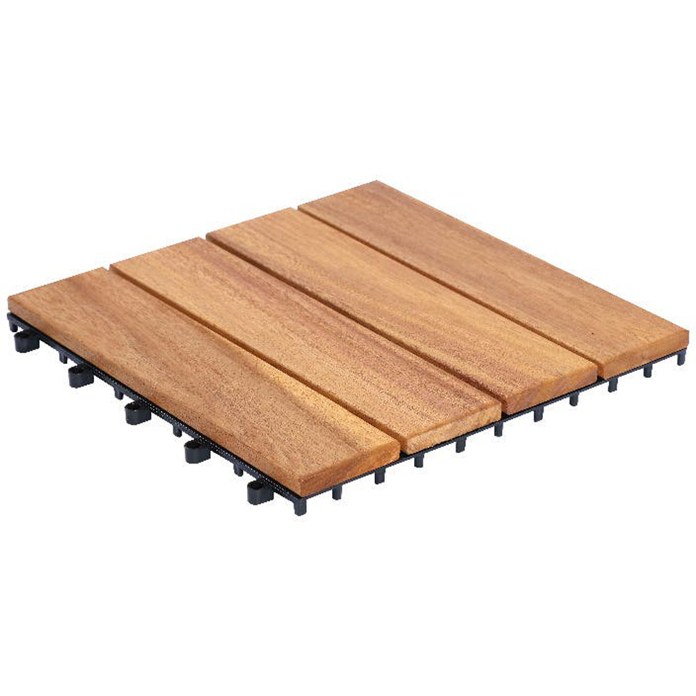 Set placi pentru pardoseala/dusumea KLIKSTROM Floro, lemn, 30 x 30 x 2.4 cm, 4 buc