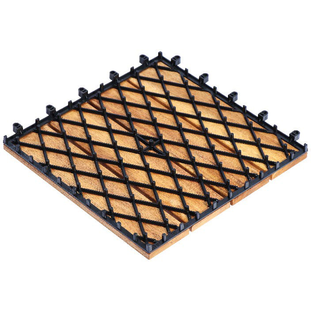 Set placi pentru pardoseala/dusumea KLIKSTROM Floro, lemn, 30 x 30 x 2.4 cm, 4 buc