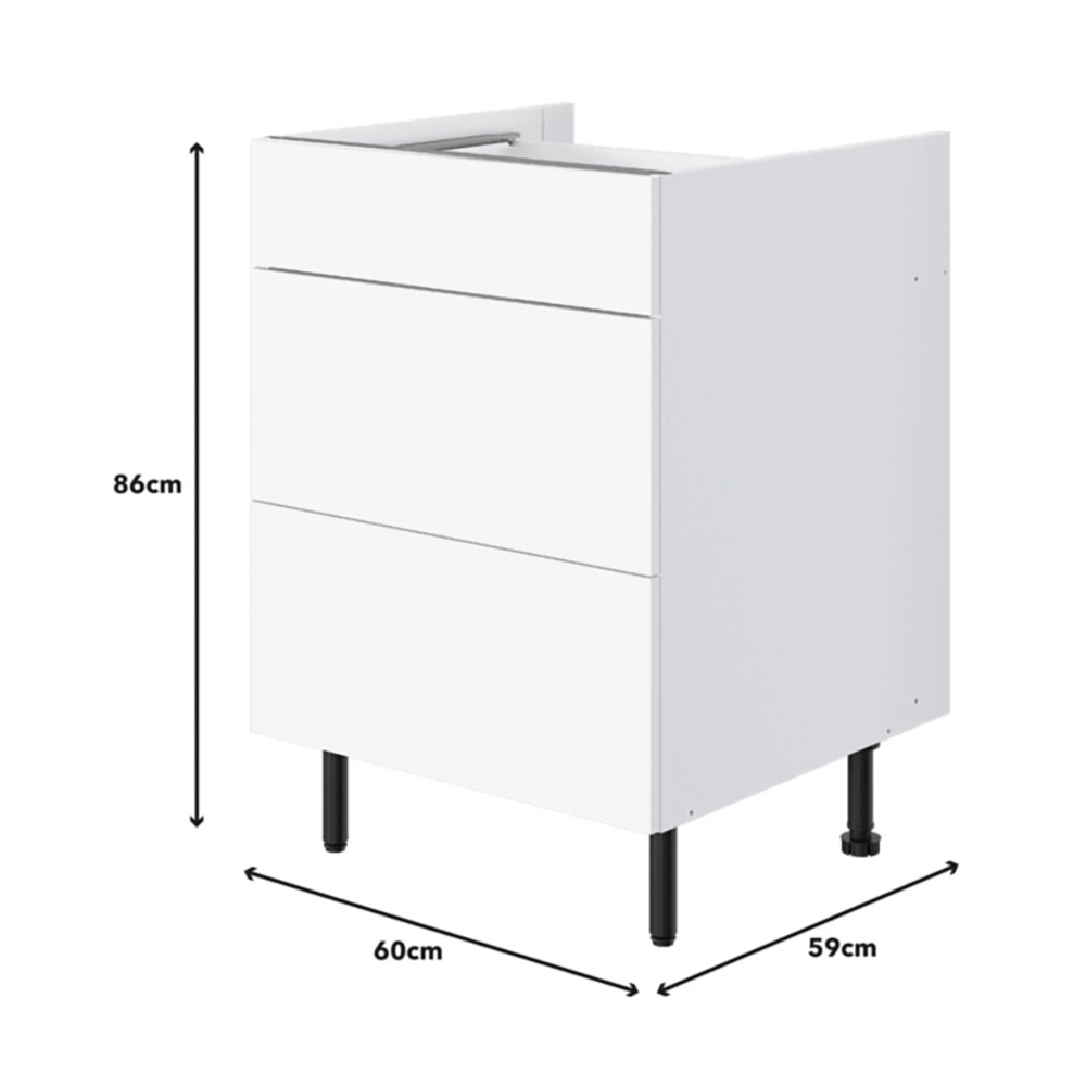 Corp inferior bucatarie Pragma, PAL, 60 x 59 x 86cm, alb