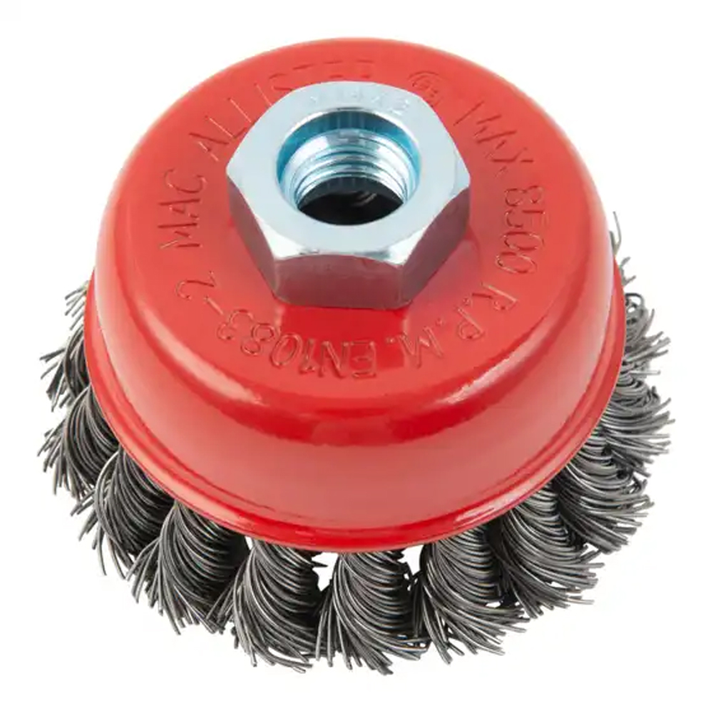  Perie cupa din sarma rasucita MAC ALLISTER 101413290, 80mm