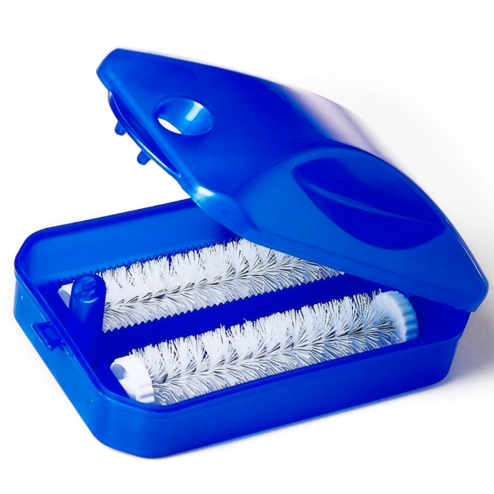 Perie scame covor 2 role, 17 cm, albastru