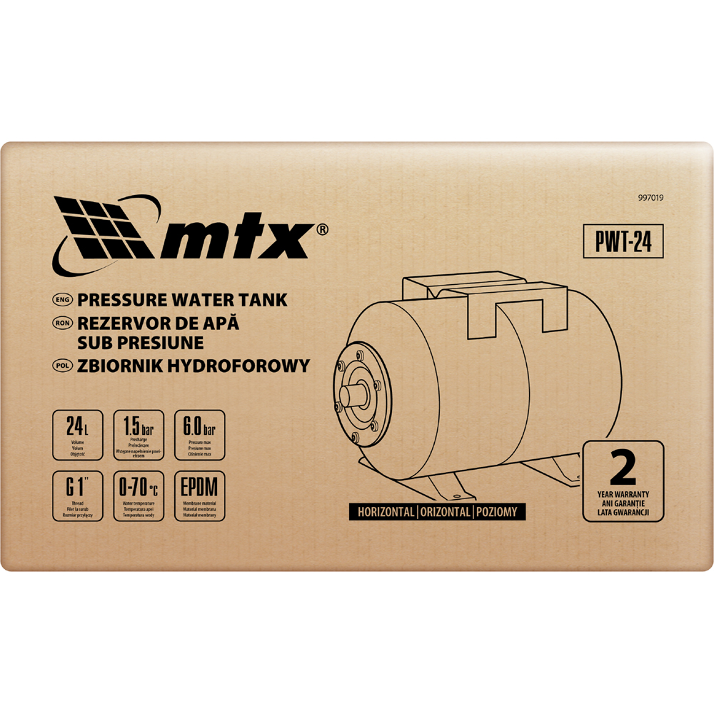 Vas expansiune hidrofor MXT, 6bar, 24l