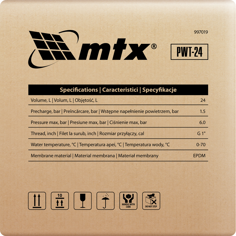Vas expansiune hidrofor MXT, 6bar, 24l
