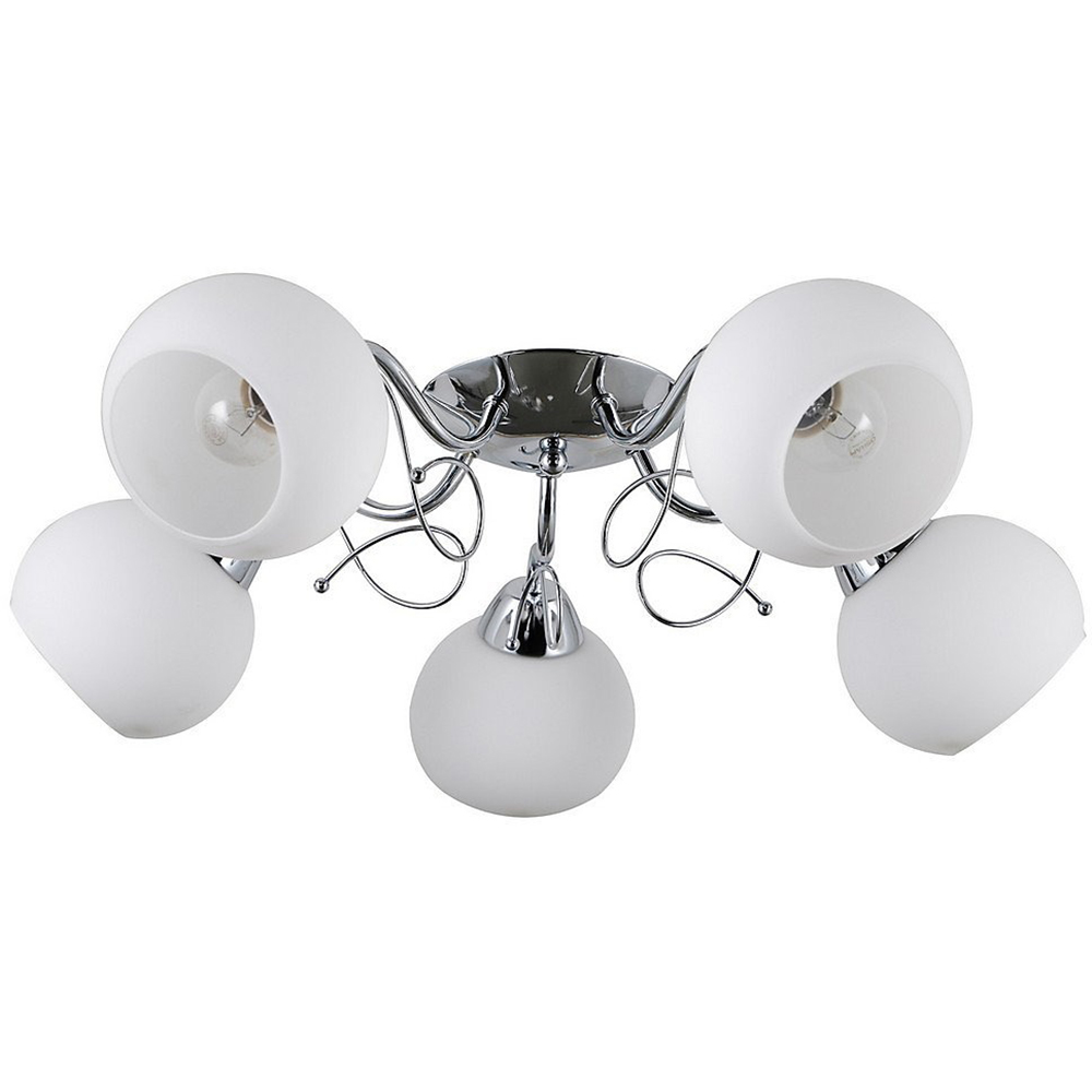 Pendul 5 becuri ITALUX Masseri, E27, 40W, IP20, alb/crom