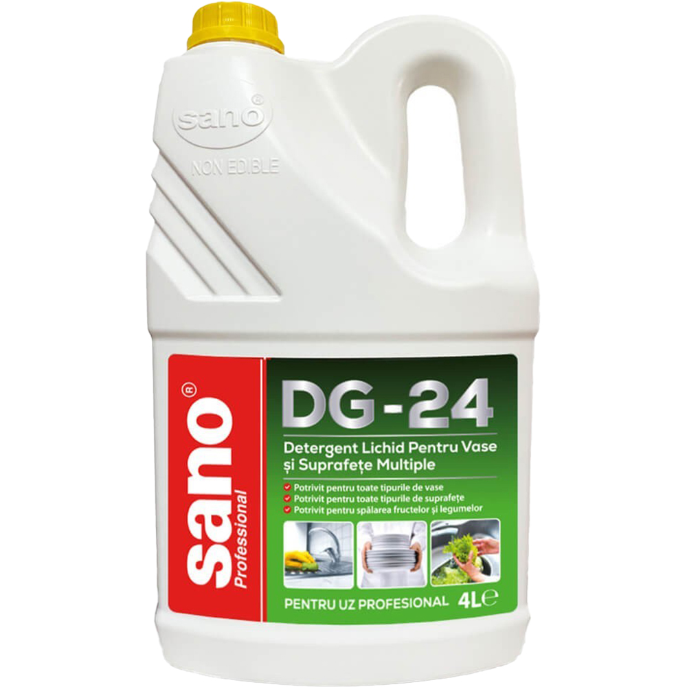Detergent lichid pentru vase si suprafete multiple SANO Professional DG-24, 4 l