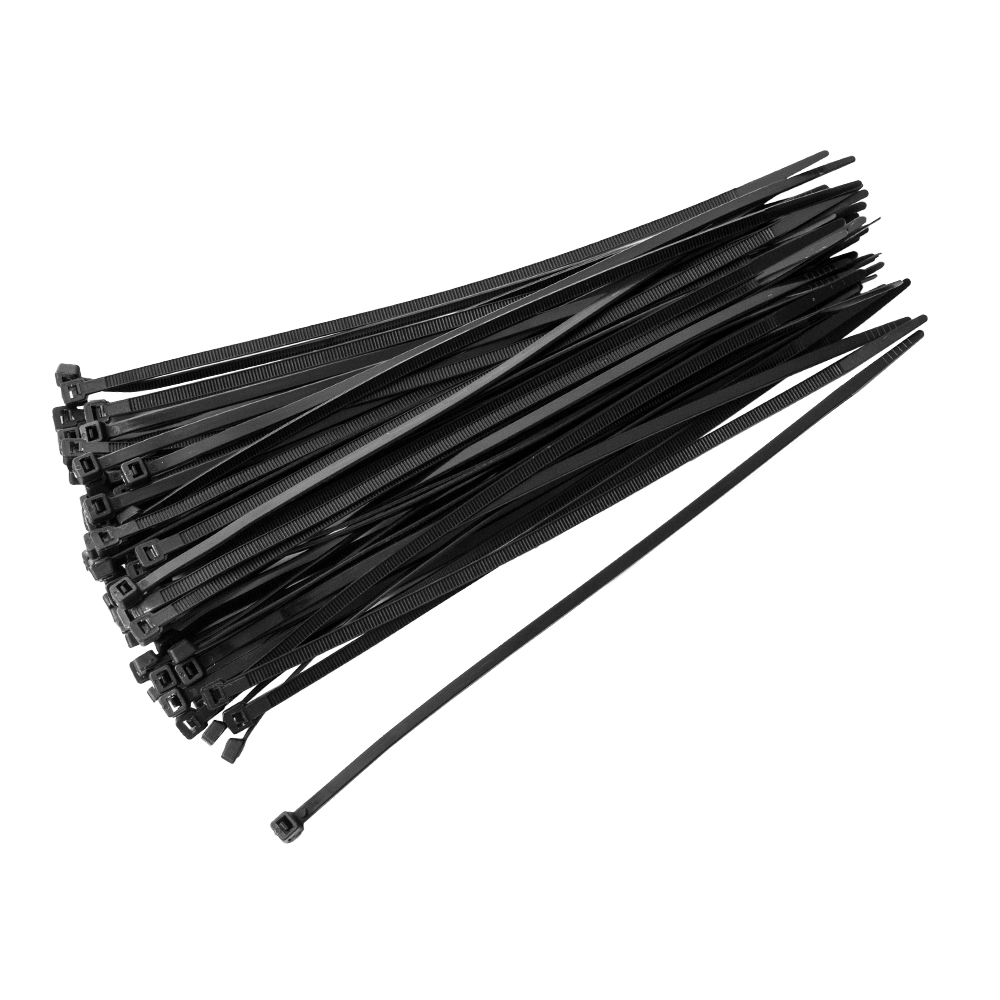 Colier plastic, negru, 400 x 4 x 8 mm, 50 bucati  Strohm
