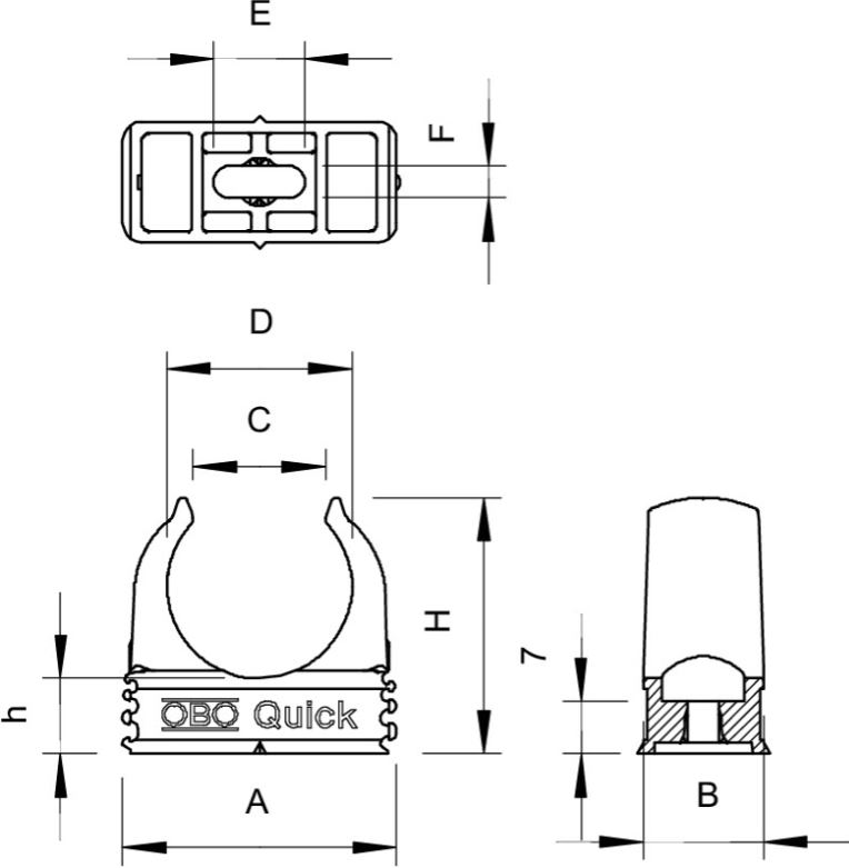 Clema OBO Quick 2955, diametru 16 mm