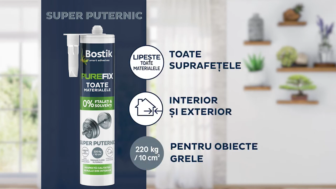 Adeziv BOSTIK PureFix, toate materialele, 290 ml