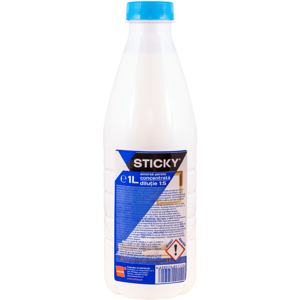 Amorsa perete Sticky, pe baza de apa, transparent, 1 l