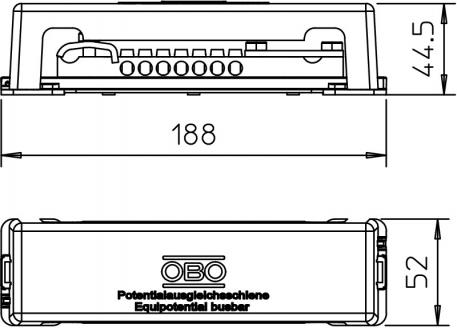 Bara egalizare potential OBO, 18.8x4.45 cm, alb