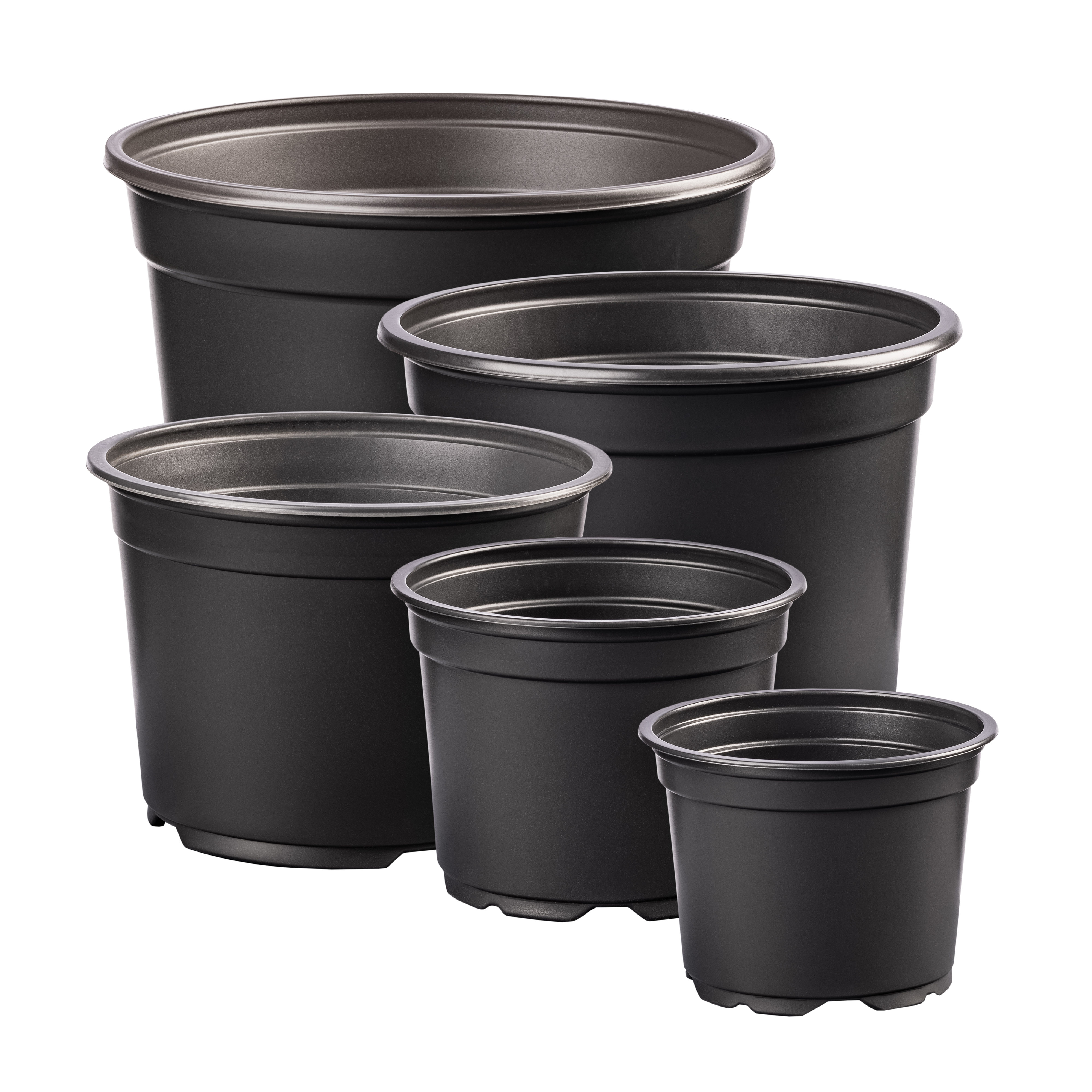 Ghiveci flori DALIA, plastic, D 13 cm, negru