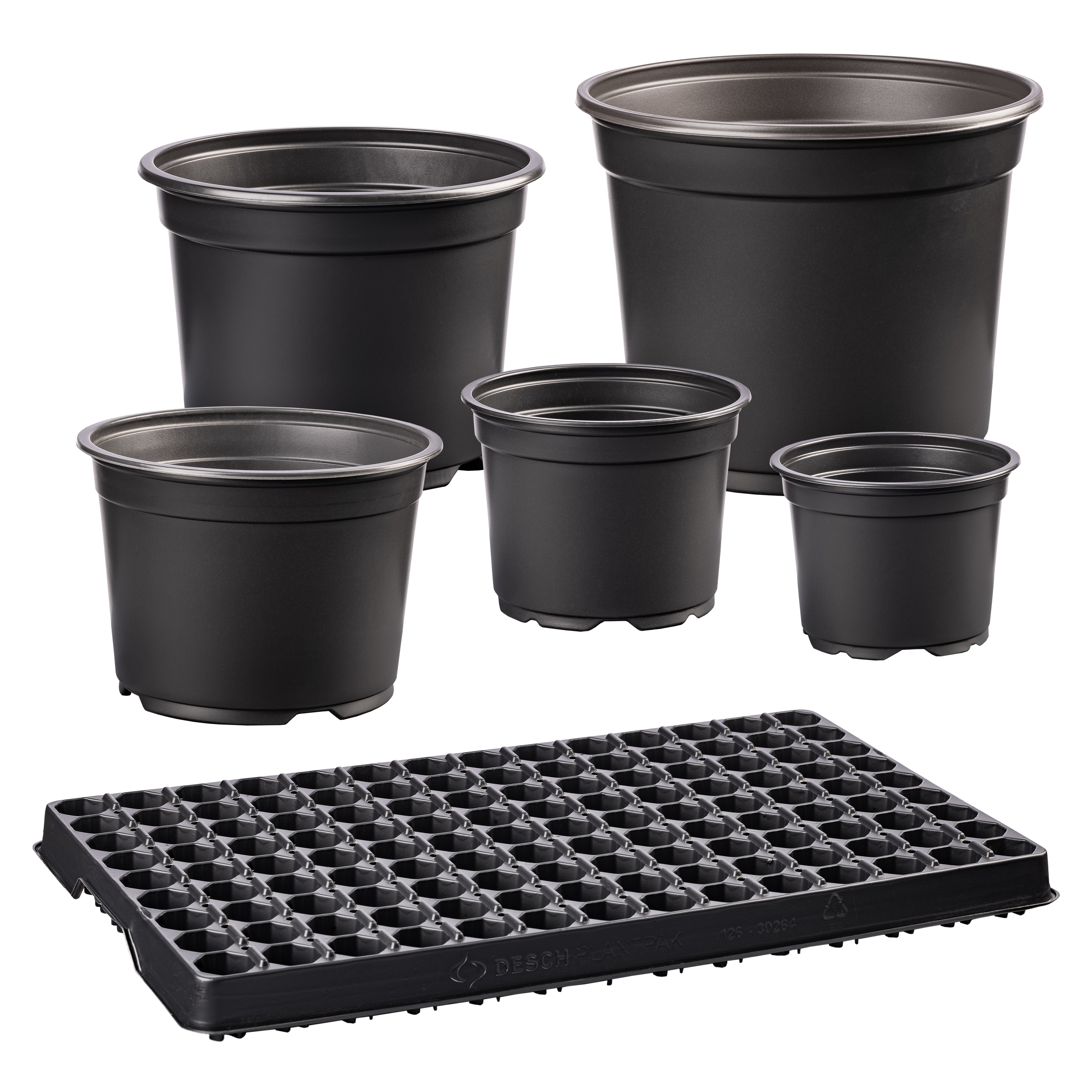 Ghiveci flori DALIA, plastic, D 13 cm, negru