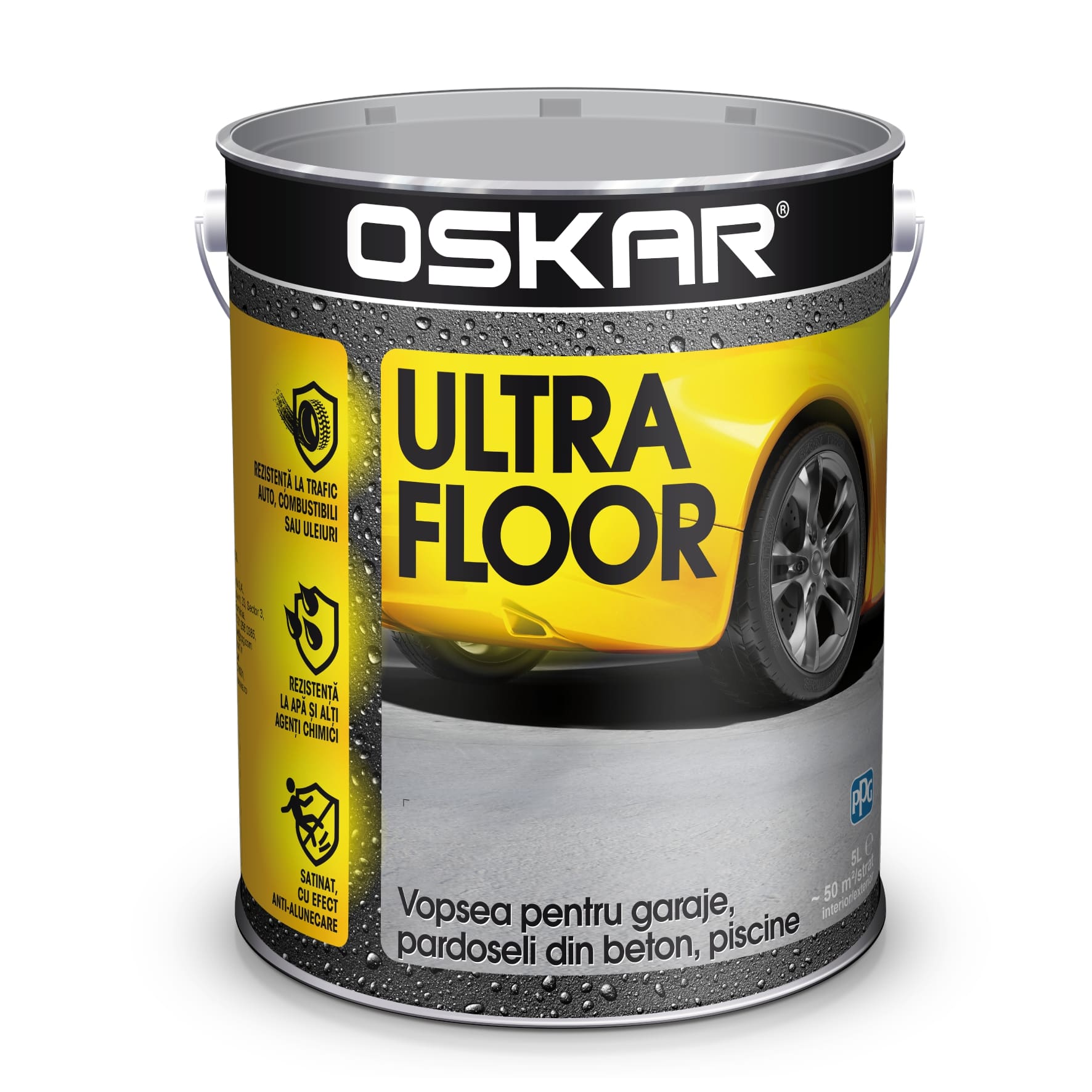 Vopsea pt Garaj, Pardoseli beton, 0.75L, Alb Polar Oskar Ultra Floor l