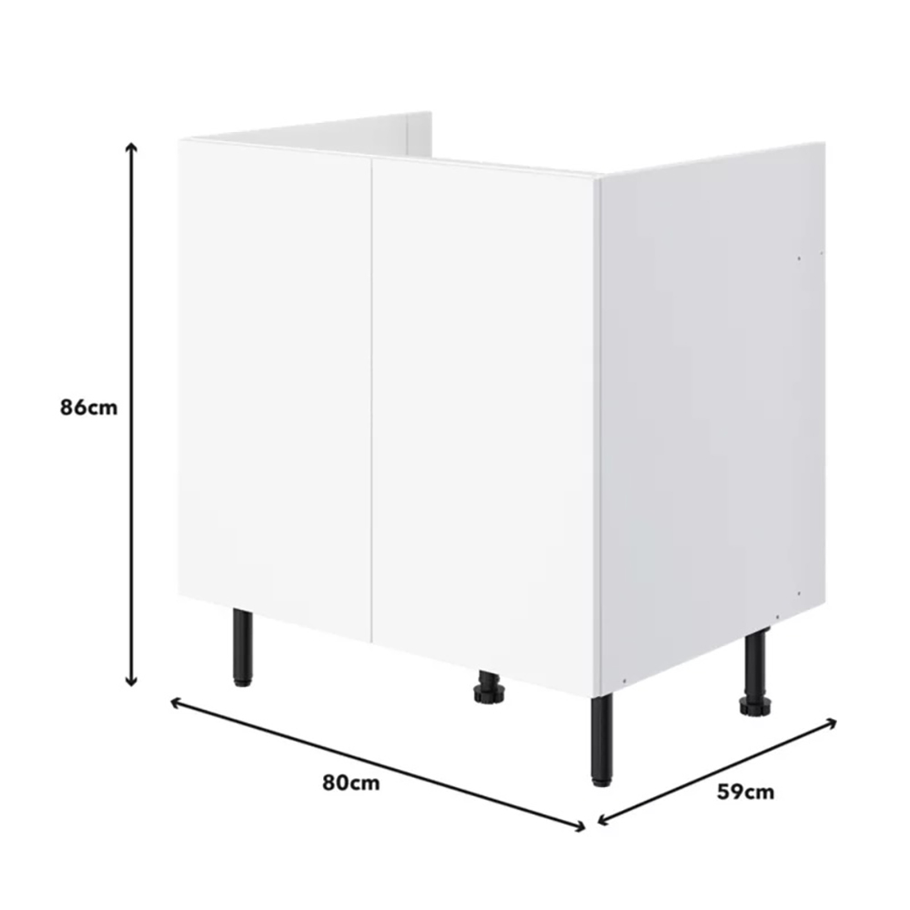 Corp inferior bucatarie Pragma, PAL, 80 x 59 x 86cm, alb