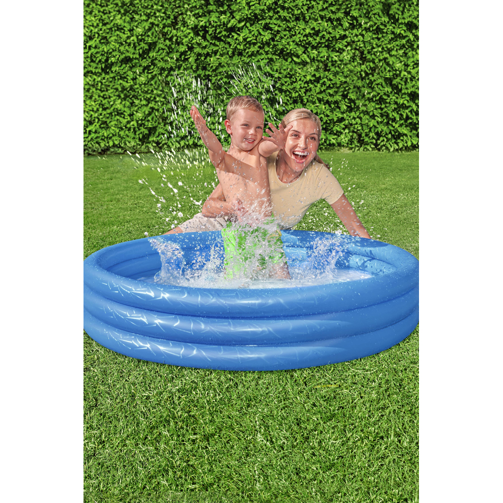 Piscina gonflabila cu 3 inele BESTWAY, D102cm, 25cm, multicolor