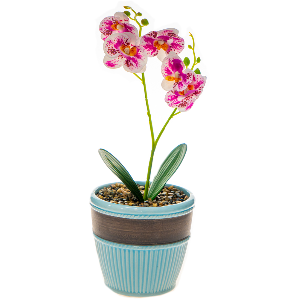 Orhidee artificiala in vas ceramic, 30 cm