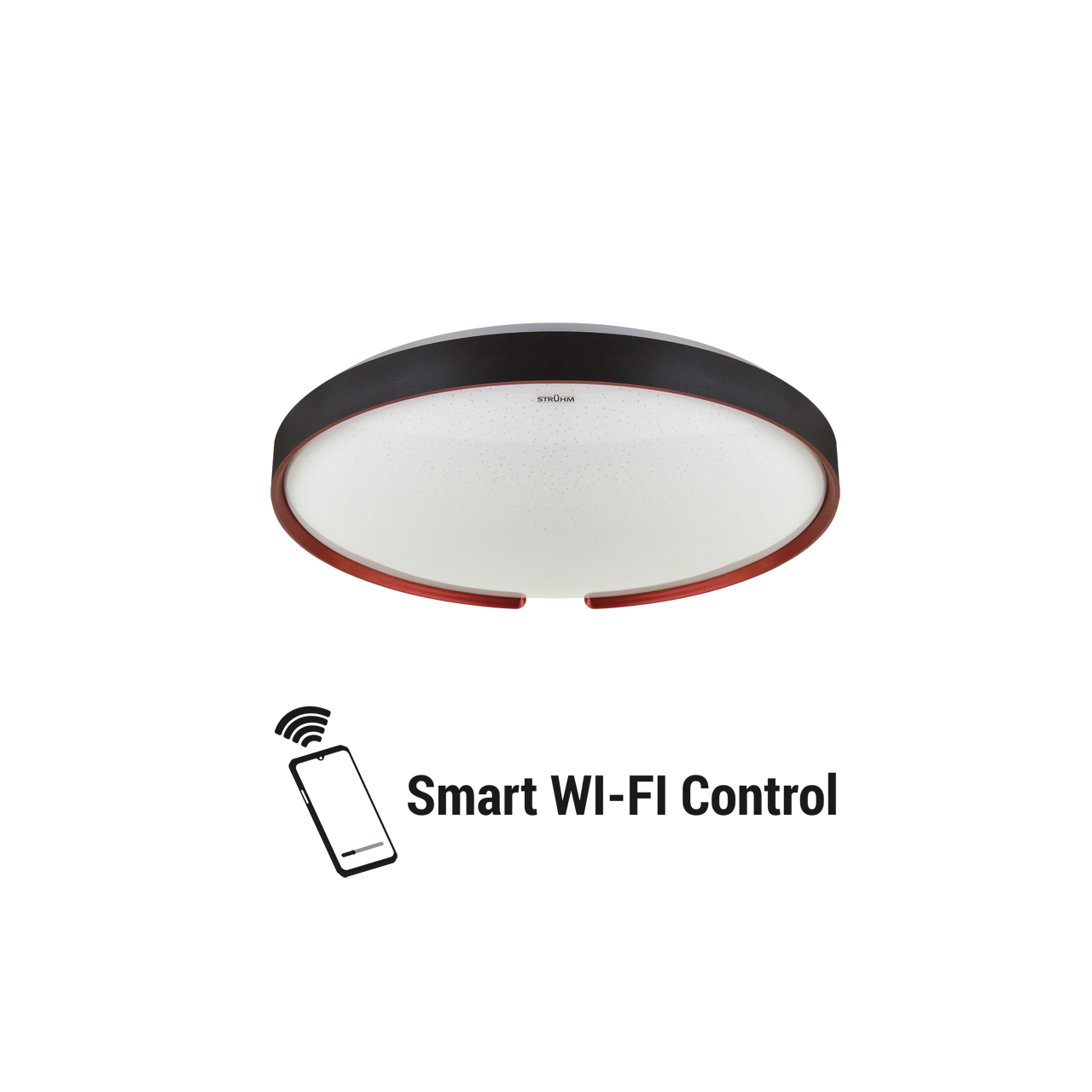 Plafoniera LED STRUHM Esperanto, 24W, 2810lm, intensitate reglabila, alb-negru
