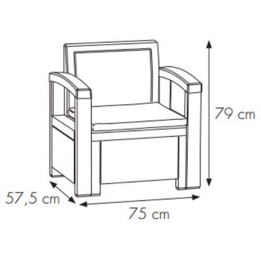 Set mobilier gradina Bica, 4 piese, perne, antracit