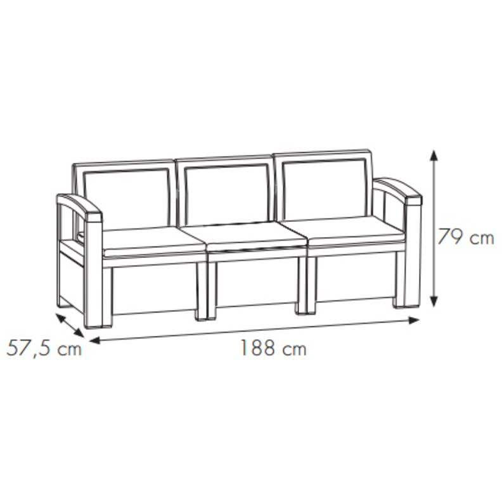 Set mobilier gradina Bica, 4 piese, perne, antracit