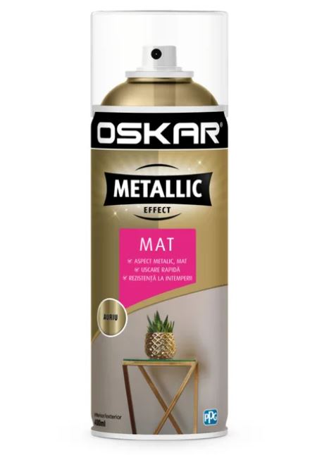 Oskar Metalic Efect Mat Auriu 400Ml