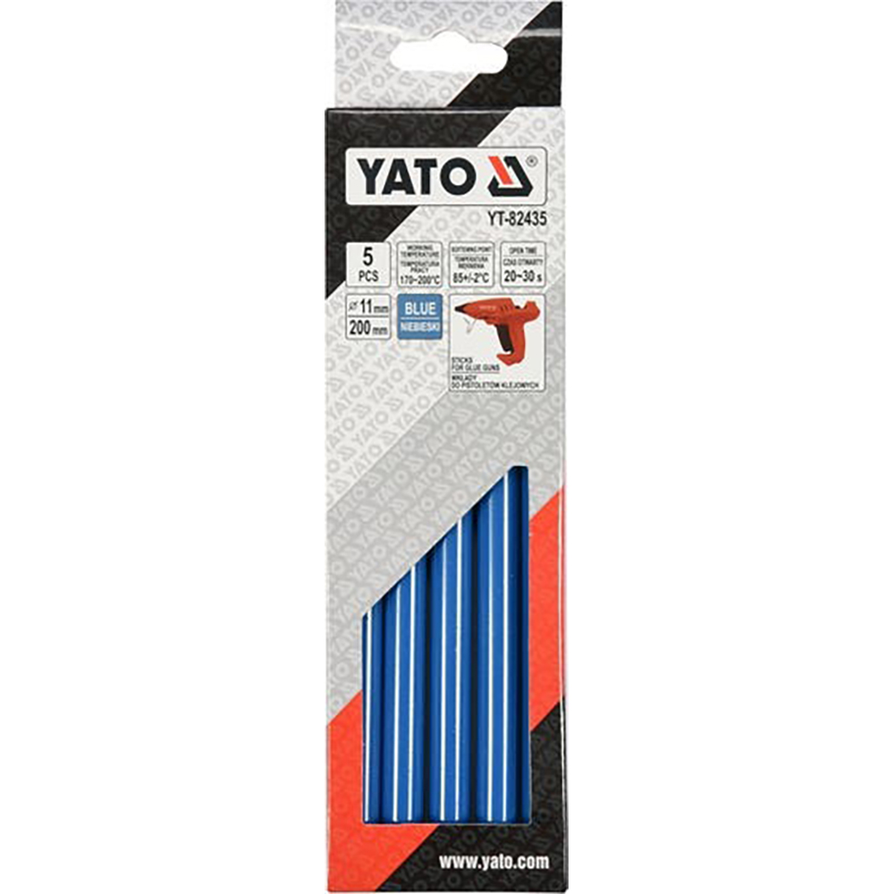 Batoane pistoale de lipit Yato, 11.2 x 200 mm, Albastru, 5 buc