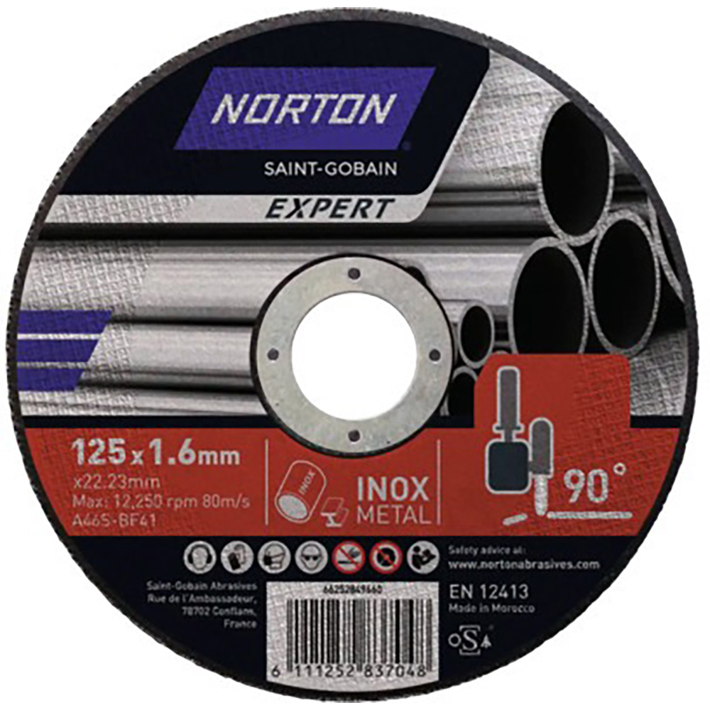 Disc debitare polizor NORTON Expert, 125 x 1.6 x 22.23 mm, oxid de aluminiu, maro