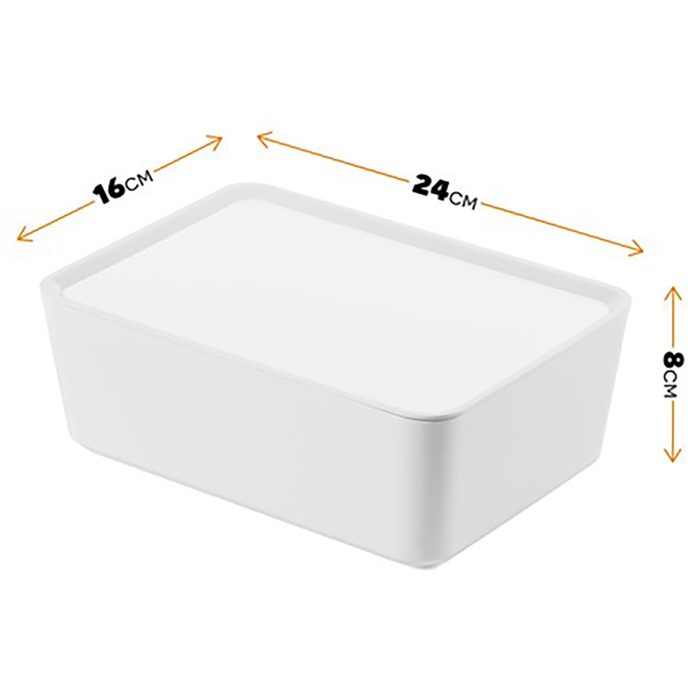 Cutie cu capac 28 x 16 x 8 cm, 2.8l, plastic, alb