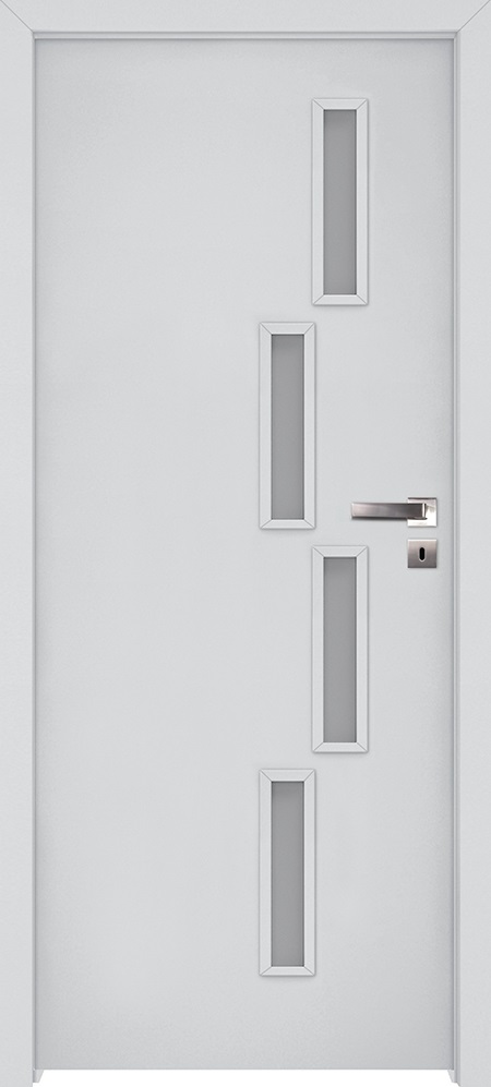 Usa interior INVADO Sagitarius, cu geam, stanga, MDF, 67.6 x 206 cm, alb