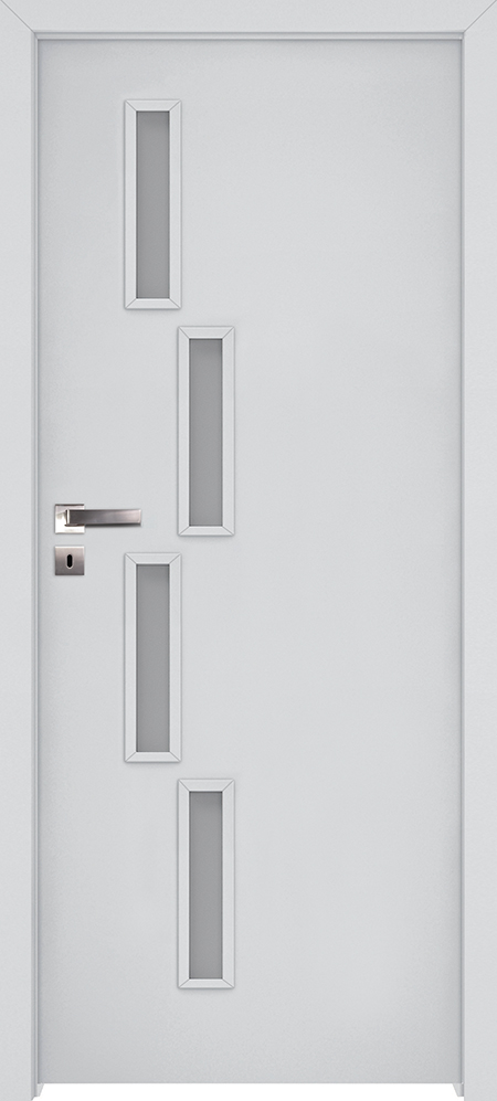 Usa interior INVADO Sagitarius, cu geam, dreapta, MDF, 84.4 x 204 cm, alb