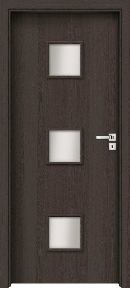 Usa interior INVADO Salerno, cu geam, stanga, MDF, 64.4 x 204 cm, antracit