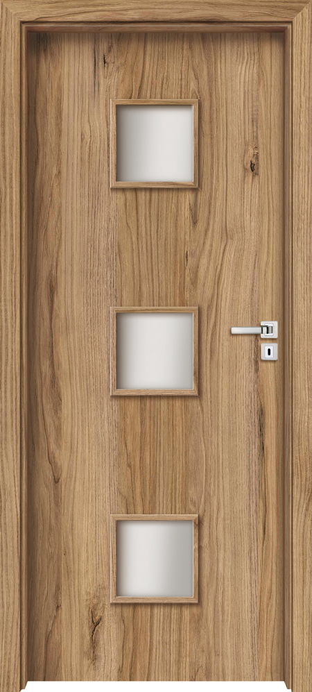 Usa interior INVADO Salerno, cu geam, stanga, MDF, 64.4 x 204 cm, maro