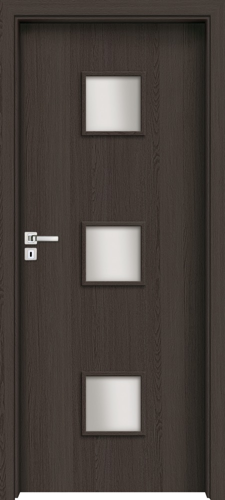 Usa interior INVADO Salerno, cu geam, dreapta, MDF, 84.4 x 204 cm, antracit