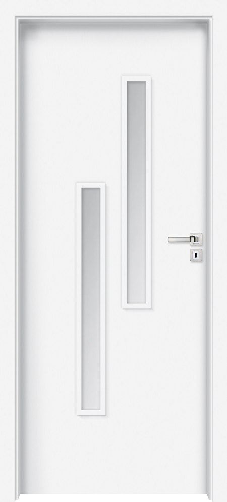 Usa interior INVADO Strada, cu geam, stanga, MDF, 64.4 x 204 cm, alb