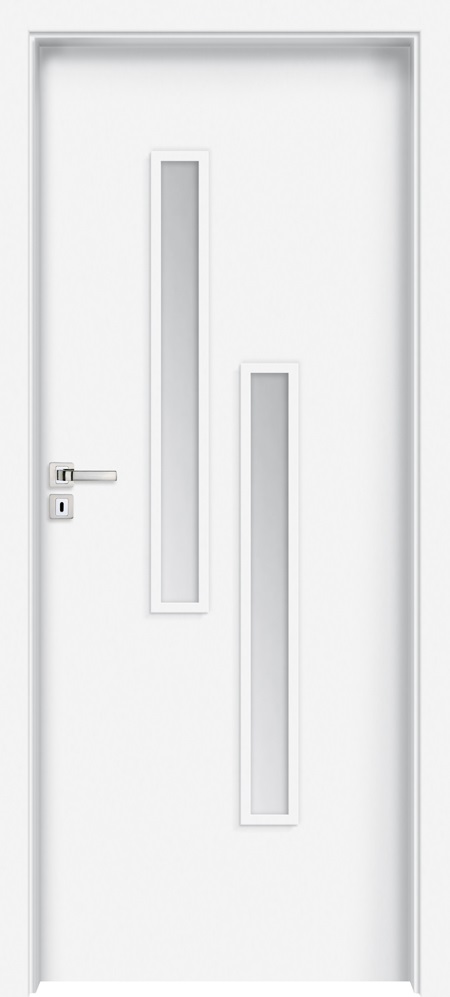 Usa interior INVADO Strada, cu geam, dreapta, MDF, 74.4 x 204 cm, alb