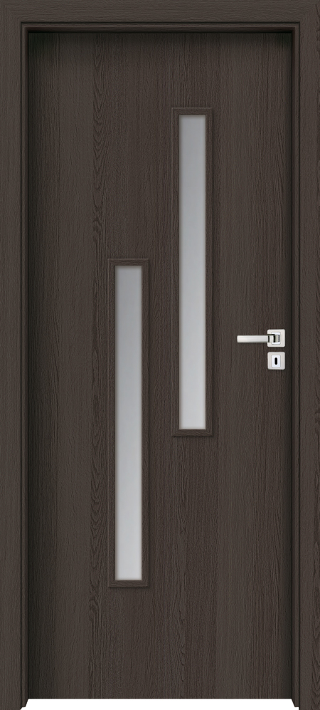 Usa interior INVADO Strada, cu geam, stanga, MDF, 84.4 x 204 cm, antracit