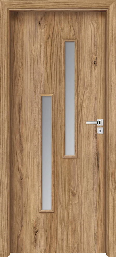 Usa interior INVADO Strada, cu geam, stanga, MDF, 84.4 x 204 cm, maro