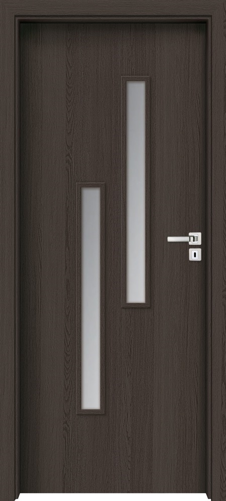 Usa interior INVADO Strada, cu geam, dreapta, MDF, 84.4 x 204 cm, antracit