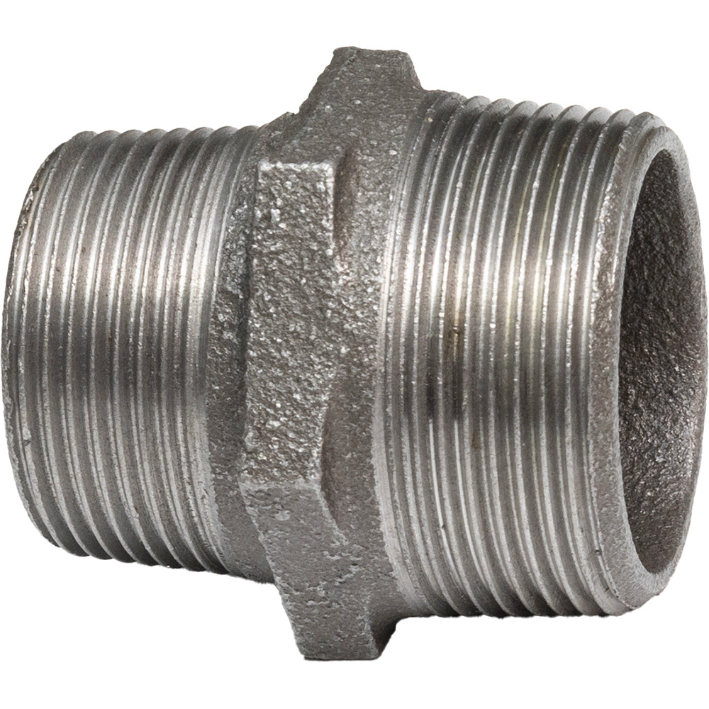 Niplu redus, 2" x 1", fonta, negru