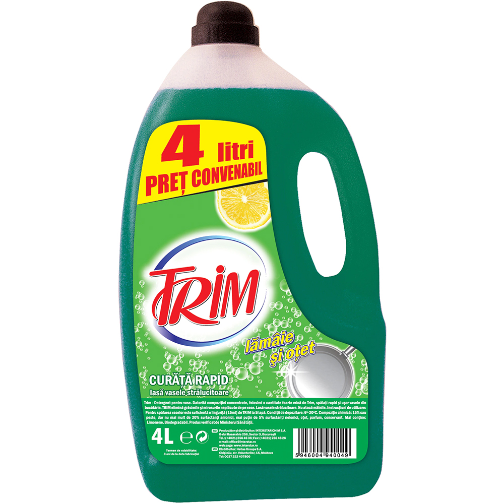 Detergent de vase TRIM Lamaine si Otet, 4L
